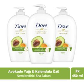 Dove 3x450 ml Nemlendirici Avokado Yağı ve Kalendula Özü Sıvı Sabun
