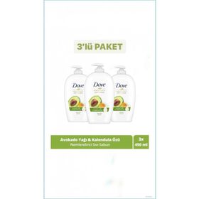 Dove 3x450 ml Nemlendirici Avokado Yağı ve Kalendula Özü Sıvı Sabun