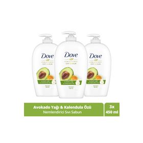 Dove 3x450 ml Nemlendirici Avokado Yağı ve Kalendula Özü Sıvı Sabun