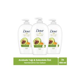Dove 3x450 ml Nemlendirici Avokado Yağı ve Kalendula Özü Sıvı Sabun