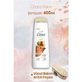 Dove 400 ml Ultra Care Onarıcı Bakım Argan Yağı Şampuan ve Vücut Bakım At Kılı Fırçası