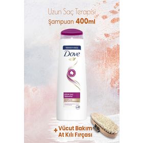 Dove 400 ml Uzun Saç Terapisi Şampuan ve Vücut Bakım At Kılı Fırçası