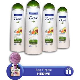 Dove 4x400 ml Avokado Özü Şampuan ve Saç Fırçası Hediye