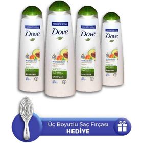 Dove 4x400 ml Avokado Özü Şampuan ve Saç Fırçası Hediye