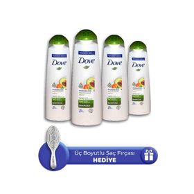 Dove 4x400 ml Avokado Özü Şampuan ve Saç Fırçası Hediye