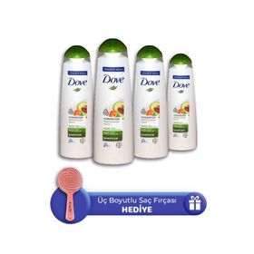 Dove 4x400 ml Avokado Özü Şampuan ve Saç Fırçası Hediye