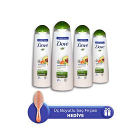 Dove 4x400 ml Avokado Özü Şampuan ve Saç Fırçası Hediye