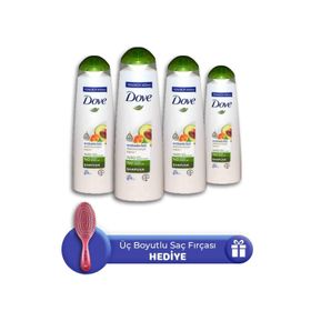 Dove 4x400 ml Avokado Özü Şampuan ve Saç Fırçası Hediye