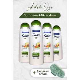 Dove 4x400 ml Avokado Özü Şampuan ve Saç Fırçası Hediye