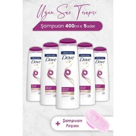 Dove 5x400 ml Uzun Saç Terapisi Şampuan + Şampuan Fırçası