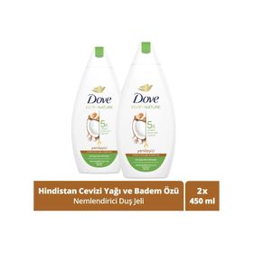 Dove Hindistan Cevizi Yağı ve Badem Sütü Özü 2x450 ml Duş Jeli