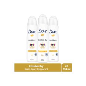 Dove Invisible Dry 1/4 Nemlendirici Krem Etkili 3x150 ml Kadın Deodorant