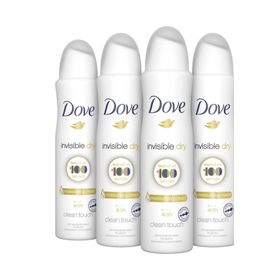 Dove Invisible Dry 4x150 ml Kadın Sprey Deodorant