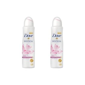 Dove Işıldayan Bakım Lotus Çiçeği Kokusu 2x150 ML Kadın Sprey Deodorant