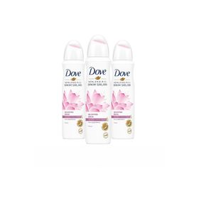 Dove Işıldayan Bakım Lotus Çiçeği Kokusu 3x150 ml Kadın Sprey Deodorant