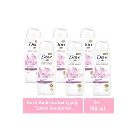 Dove Lotus 6x150 ml Kadın Sprey Deodorant
