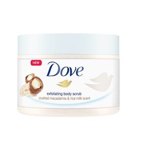 Dove Macademia Fındığı Pirinç Sütü 225 ml Vücut Peelingi