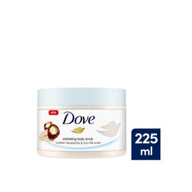 Dove Macademia Fındığı Pirinç Sütü 225 ml Vücut Peelingi