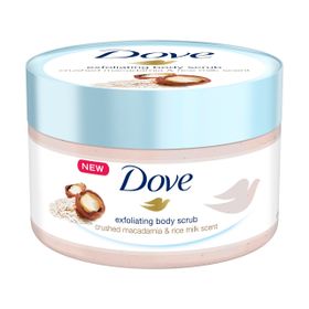 Dove Macademia Fındığı Pirinç Sütü 225 ml Vücut Peelingi