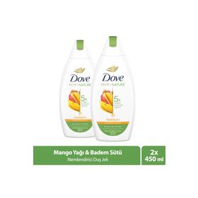 Dove Mango Yağı Badem Özü 2x450 ml Nemlendirici Duş Jeli