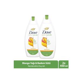 Dove Mango Yağı Badem Özü 2x450 ml Nemlendirici Duş Jeli