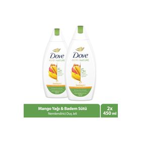 Dove Mango Yağı Badem Özü 2x450 ml Nemlendirici Duş Jeli