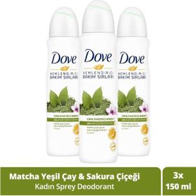 Dove Matcha Yeşil Çay ve Sakura Çiçeği 3x150 ml Sprey Deodorant