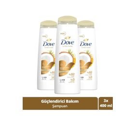 Dove Ultra Care Güçlendirici Bakım Hindistan Cevizi Yağı 3x400 ml Saç Bakım Şampuanı