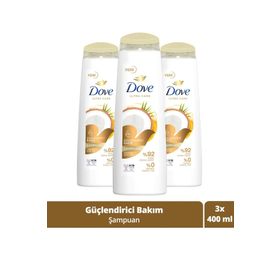 Dove Ultra Care Güçlendirici Bakım Hindistan Cevizi Yağı 3x400 ml Saç Bakım Şampuanı