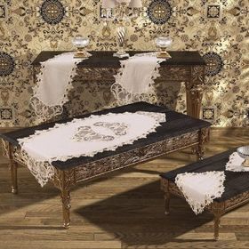 Dowry World Diamond 5 Parça Krem Salon Takımı