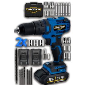 Dozzer Alman 14.4 V 2 Ah Süper Seri Çift Çelik Şanzuman 2 Akülü Darbeli Akülü Vidalama Şarjlı Matkap