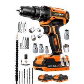 Dozzer Alman Hard-X Darbeli 12 V 2.0 Ah Çelik Şanzuman Bakır Sargılı 2 Akülü Vidalama Şarjlı Matkap