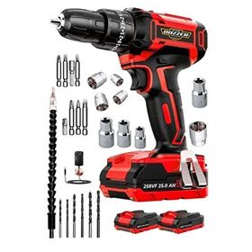 Dozzer Berlin 14.4 V 3.0 Ah Compact Darbe Çelik Mandren Bakır Sargılı 84 Parça Setli 2 Akülü Vidalama Matkap