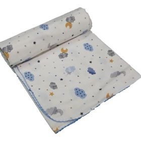 Dp Home Flanel Bulutlu Mavi Bebek Battaniyesi