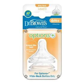 Dr Brown's 2 Li Geniş Ağız 3.Evre Silikon Biberon Emziği