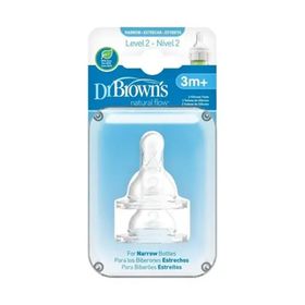 Dr Browns 2. Seviye 3+ Ay 2'li Paket Dar Ağız Silikon Biberon Emziği