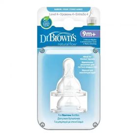 Dr Browns 2'li 9m+ 4. Seviye Dar Ağız Silikon Biberon Emziği