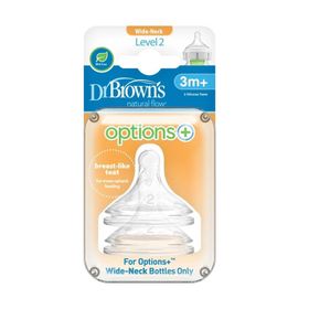 Dr Browns 2'li Paket 2. Seviye Geniş Ağız Silikon Biberon Emziği