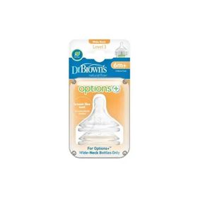 Dr Browns 3. Seviye Geniş Ağız Silikon Options+ İkili Paket Biberon Emziği