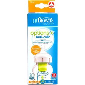 Dr. Browns DB 51600 150 ml 0+ Ay Options+ Geniş Ağız Antikolik PP Biberon