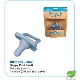 Dr Browns Happy Paci 0-6 Ay Tek Parça Mavi Silikon Emzik