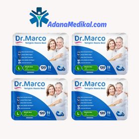 Dr. Marco 120 Adet Belbantlı Large Yetişkin Hasta Bezi ve 30 Adet Yatak Koruyucu Örtü