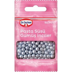 Dr. Oetker Dekor Gümüş İnci 10 gr Pasta Süsü