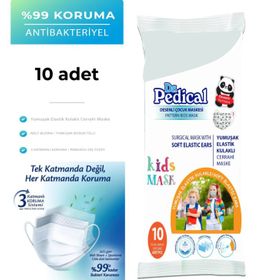 Dr.Pedical 10 Adet Yumuşak Elastik Kulaklı Çocuk Maskesi