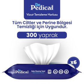Dr.Pedical 300 Yaprak Beyaz Sabun Vücut Temizleme Havlusu