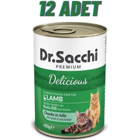 Dr. Sacchi 12x400 gr Kuzu Etli Kedi Konservesi