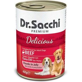 Dr. Sacchi 400 gr Jöle Et Parçalı Biftek Etli Köpek Konservesi