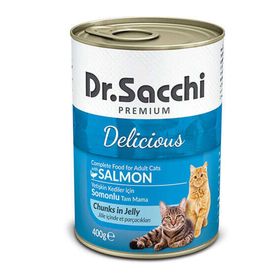 Dr. Sacchi 400 gr Jöle Et Parçalı Somon Balıklı Kedi Konservesi