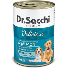 Dr. Sacchi 400 gr Jöle Et Parçalı Somon Balıklı Köpek Konservesi