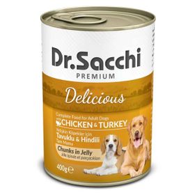 Dr.Sacchi 400 gr Tavuklu Hindili Yetişkin Köpek Konservesi
